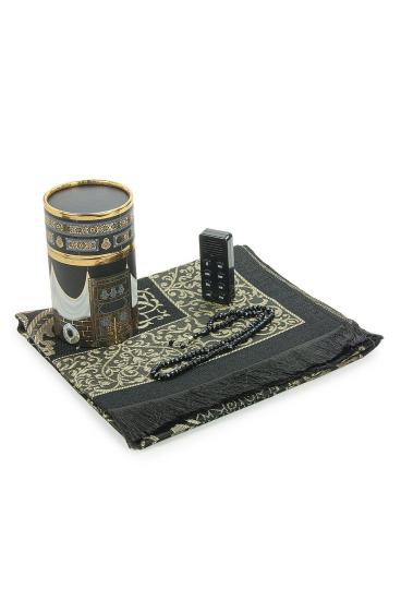 Namaz Kıldıran Cihaz ve Kabe Tasarımlı Silindir Kutulu Seccade Seti