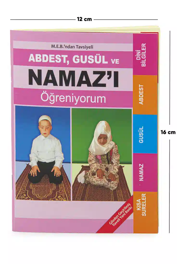 Abdest, Gusül ve Namazı Öğreniyorum Kitabı - Çanta Boy - Pembe - M.E.B Tavsiyelidir