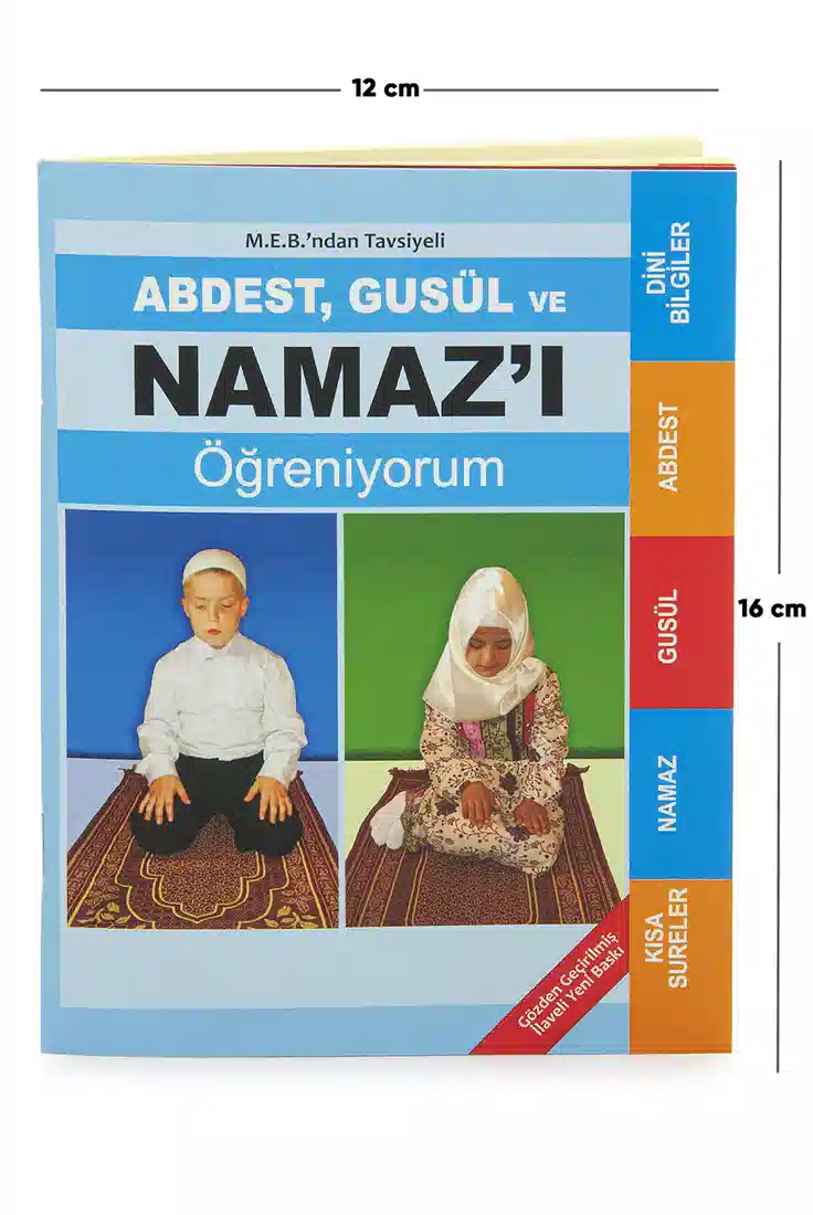 Abdest, Gusül ve Namazı Öğreniyorum Kitabı - Çanta Boy - Mavi - M.E.B Tavsiyelidir