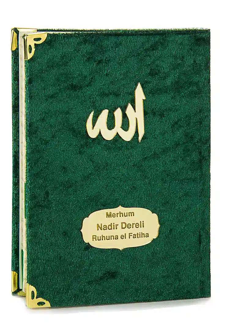 Ekonomik Kadife Kaplı Yasin Kitabı - 80 Sayfa - Yeşil Renk