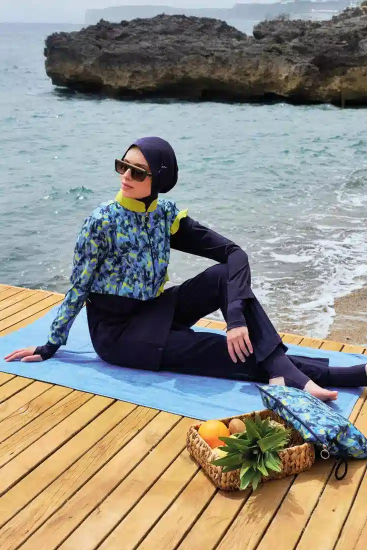 Haşema Esila Mia Jileli Tam Kapalı Tesettür Mayo Takımı HSM-3429