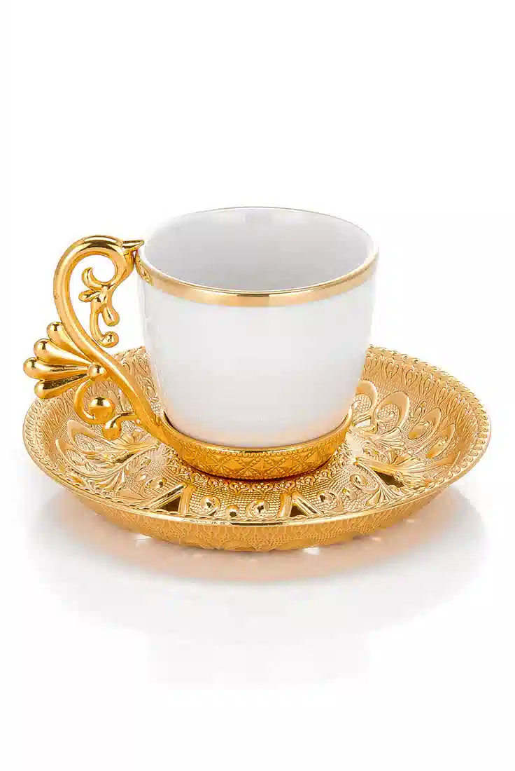 Lal 6 lı Fincan Kahve Seti - Gold