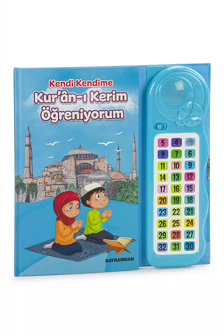Sesli Elif Ba Kuranı Kerim Öğreten Cihaz Seti Kitaplı Mavi