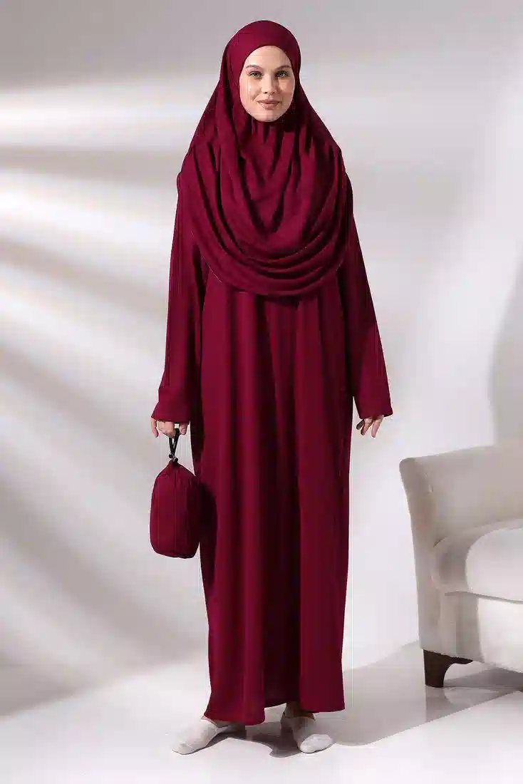 Tek Parça Namaz Elbisesi - Fuşya - 5015